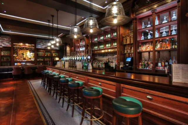 Northern Whig Bar Belfast. Bar and seating area